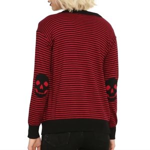 Hot topic striped red black button cardigan